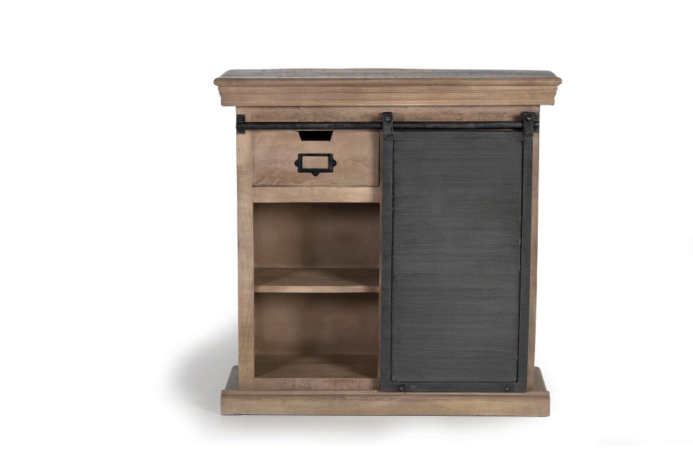 Console en bois de manguier avec porte coulissante