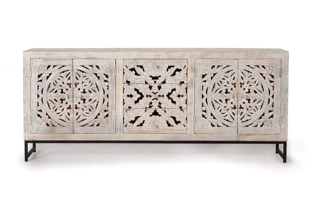 GINER Y COLOMER Sideboard aus Mangoholz style seaside Weiß
