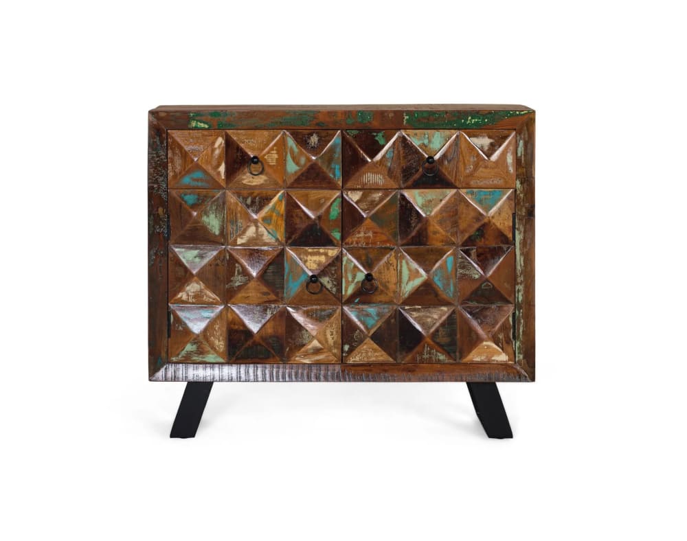 GINER Y COLOMER Kommode aus recyceltem Holz style exotic Mehrfarbig Holz