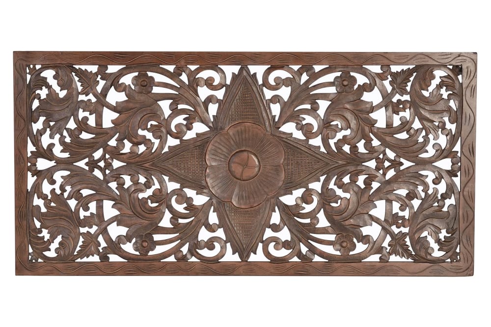 GINER Y COLOMER Kopfteil aus MDF-Holz style landhaus Braun Holz