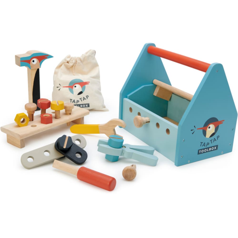Tender Leaf Toys Werkzeugkasten Tap Tap BLAU HOLZ Kinder