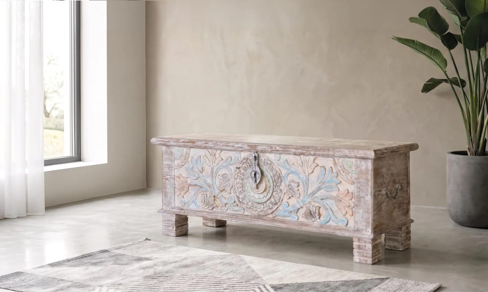 Baúl de madera mango tonos pastel - Maisons du Monde