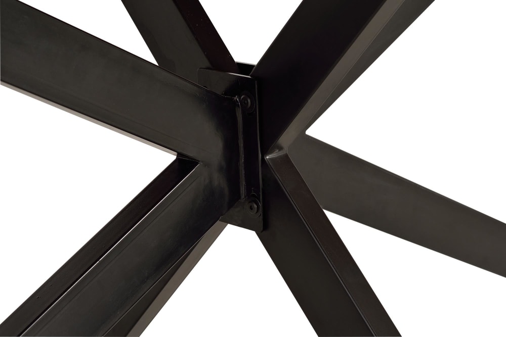 Mesa de comedor en madera acacia natural y patas de metal negro - Maisons du Monde