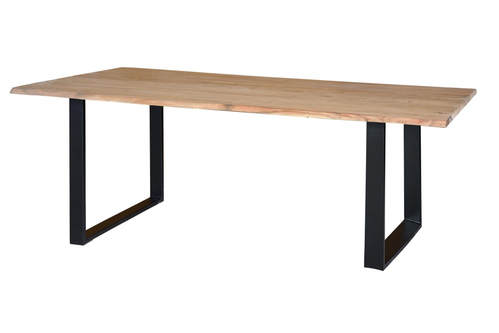 Mesa comedor en madera acacia natural y patas de metal negro - Maisons du Monde