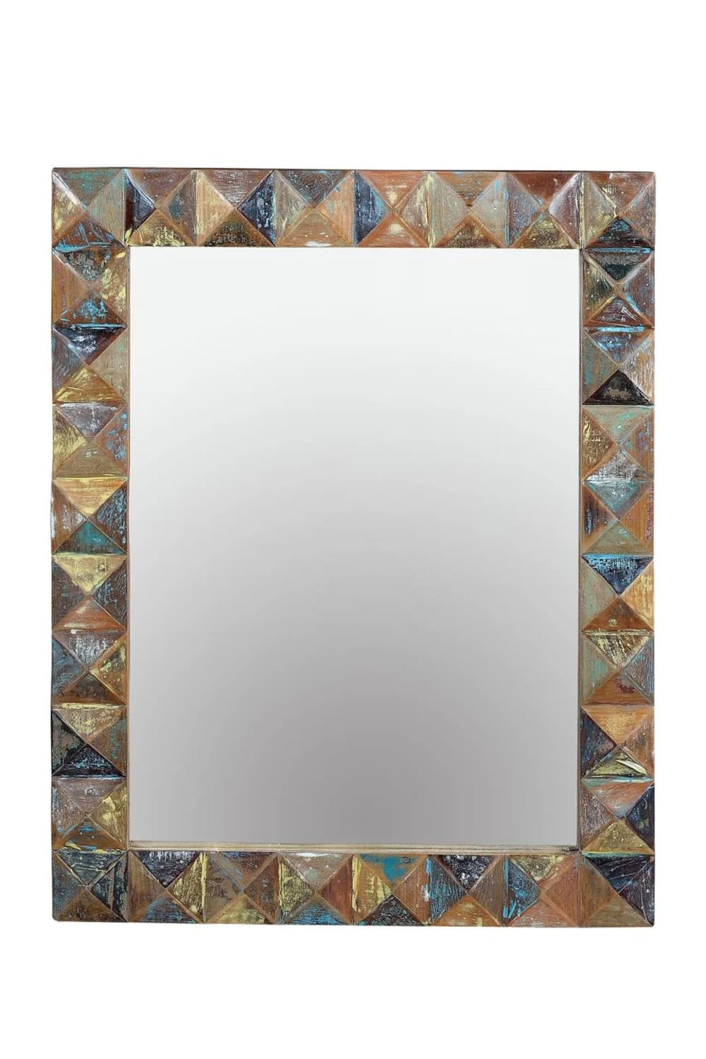 Specchio esclusivo in legno riciclato - Modello Esotico - LEGNO