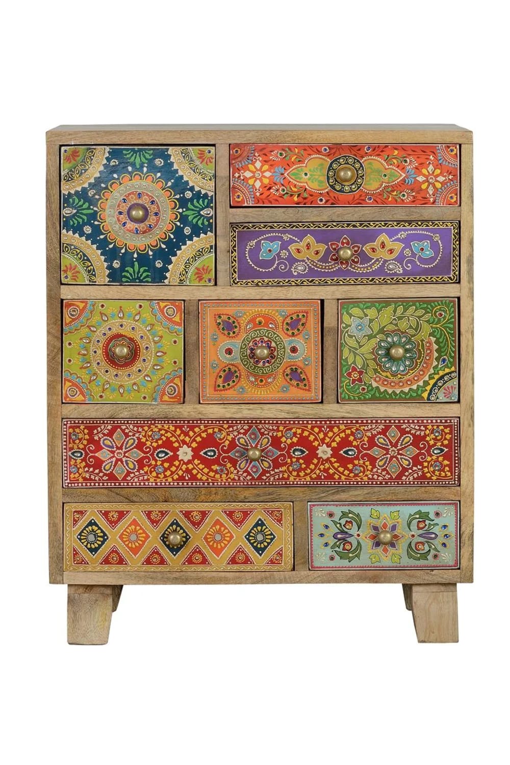 GINER Y COLOMER Kommode aus Mangoholz handbemalt mehrfarbig style exotic - -