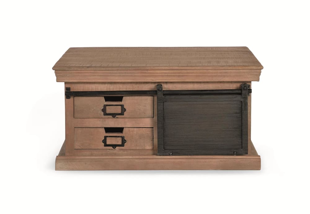Mesa de café madera de mango y patas de metal natural
