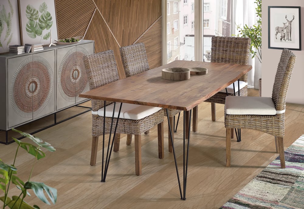 Mesa de comedor en madera acacia natural 6 plazas - Maisons du Monde