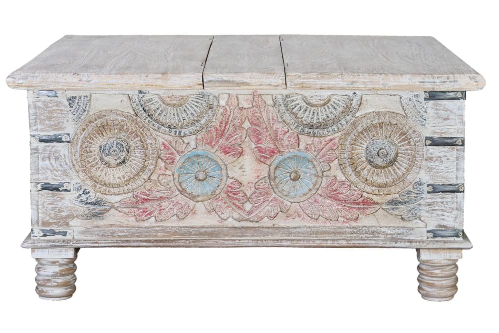 Mesa de café madera de mango multicolor