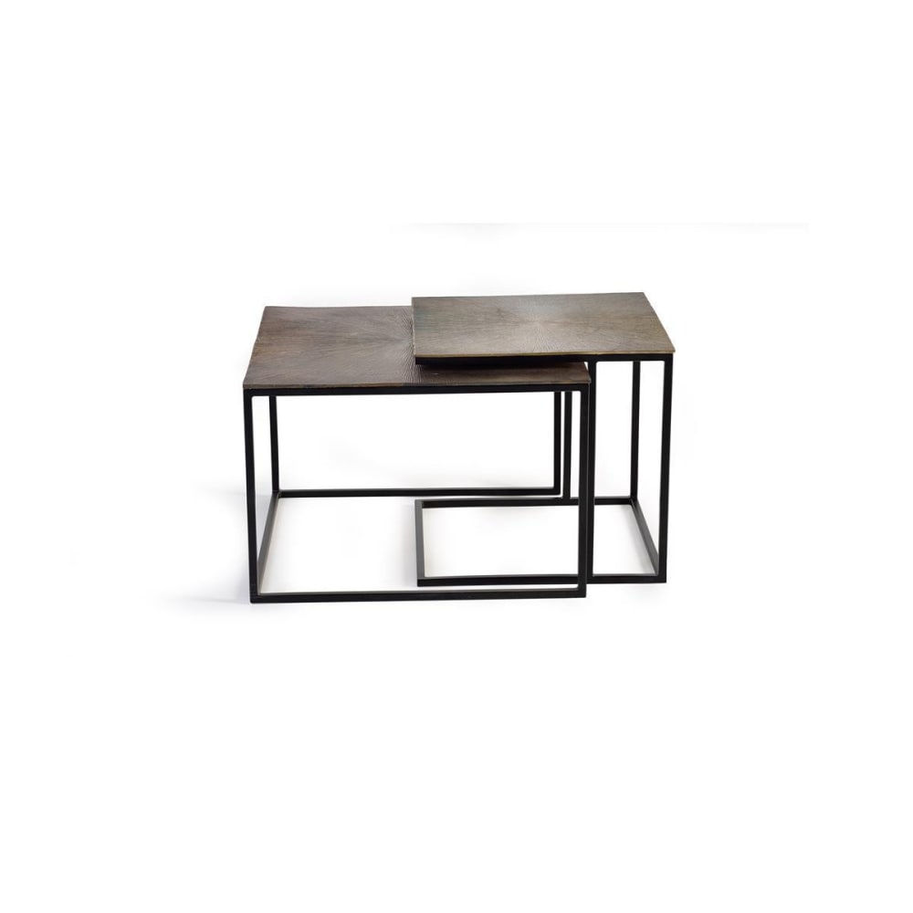 Set de deux tables basses plateau bronze et pieds métal - Maisons du Monde