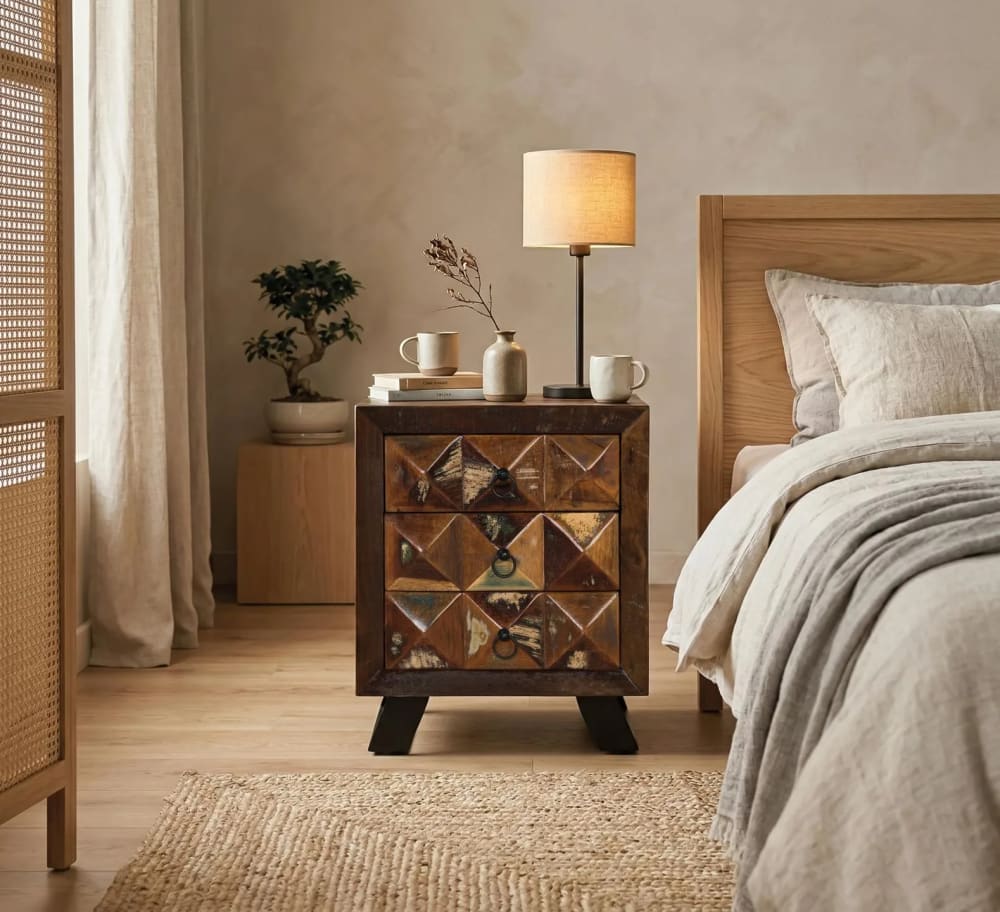 Table de chevet en bois massif recyclé multicolore - Maisons du Monde