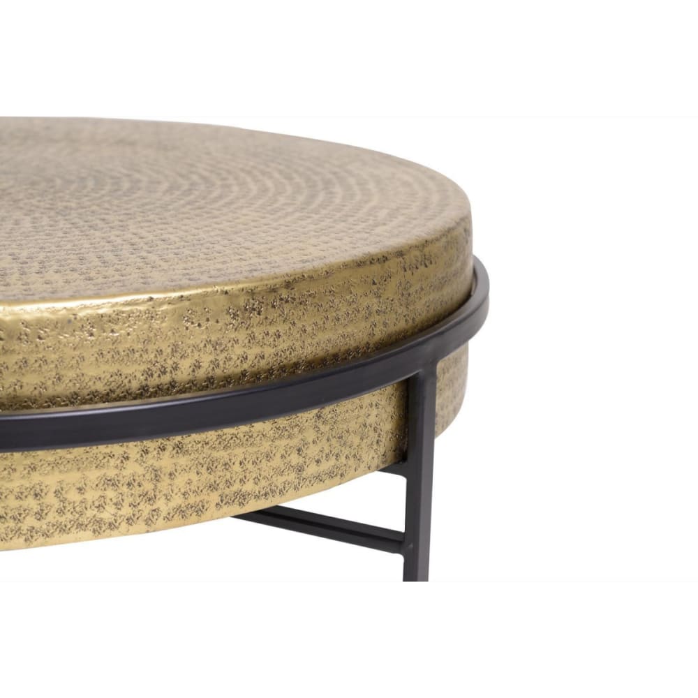Mesa de café tapa bronce y patas de metal en negro - Maisons du Monde