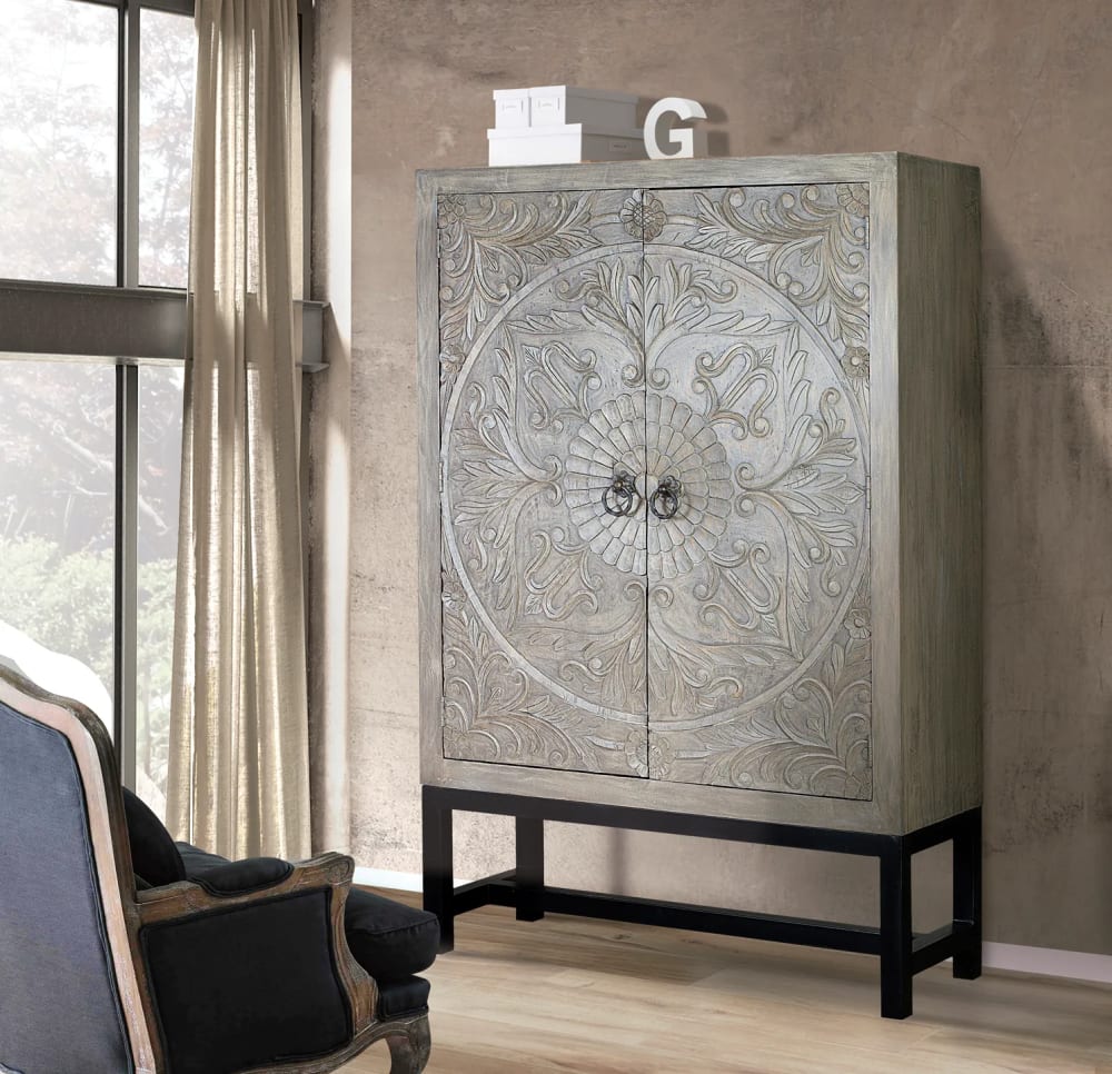 Armoire en manguier et pieds en métal gris vieilli - Maisons du Monde