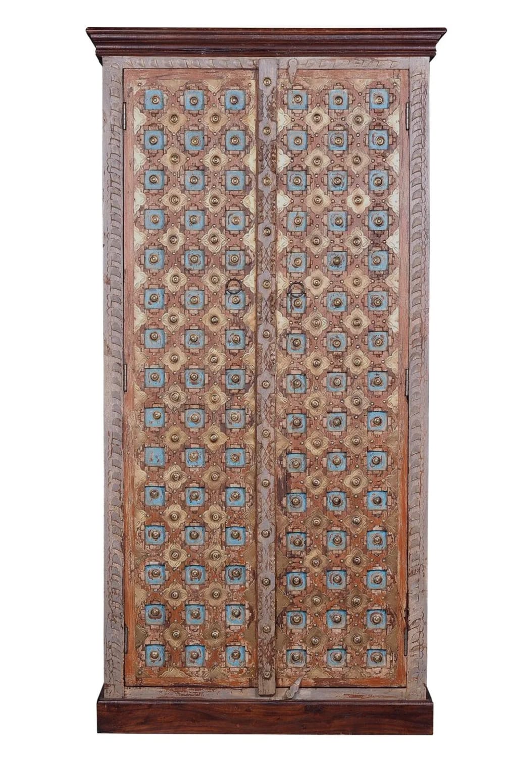 GINER Y COLOMER Schrank mit 2 Türen aus Mangoholz. Artikelmaße: 180 cm Höhe - 90 cm Länge - 90 cm Tiefe. Artikelgewicht: 100KG. Grau