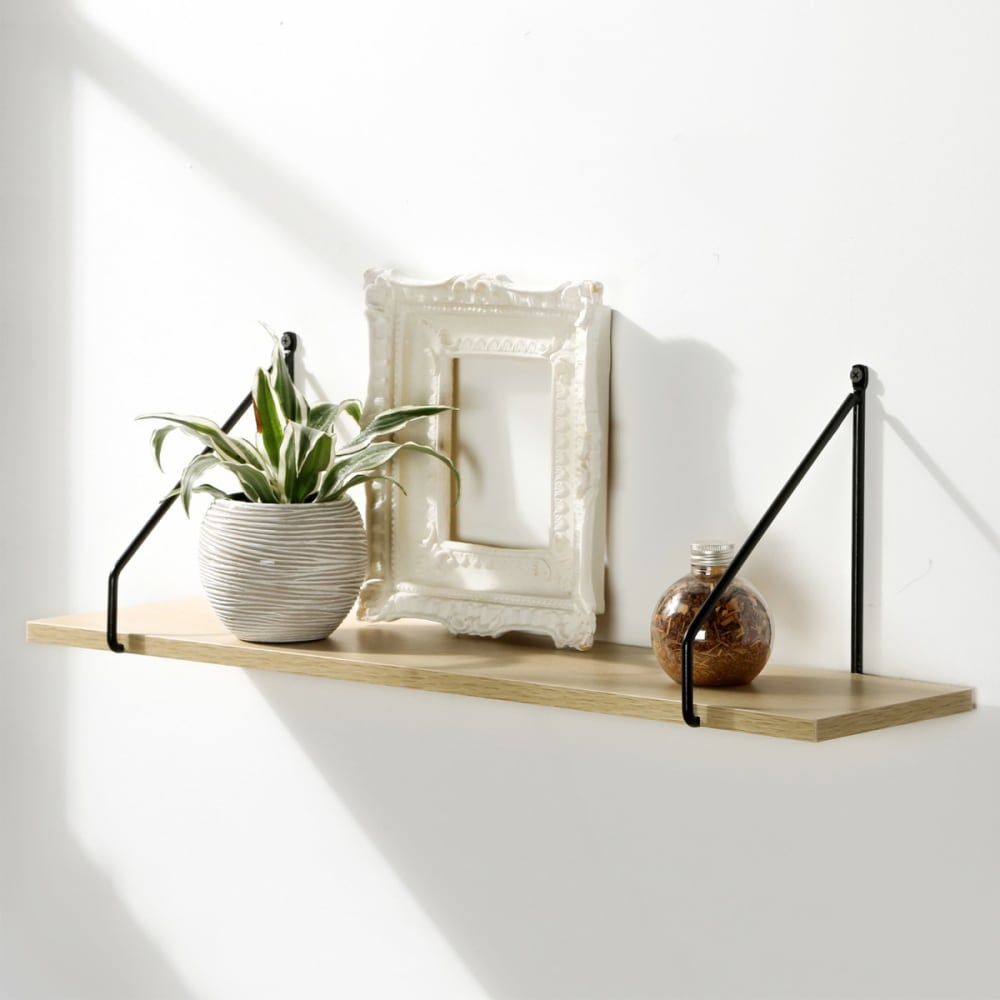 Étagère murale 60 cm style industriel - bois clair - Maisons du Monde