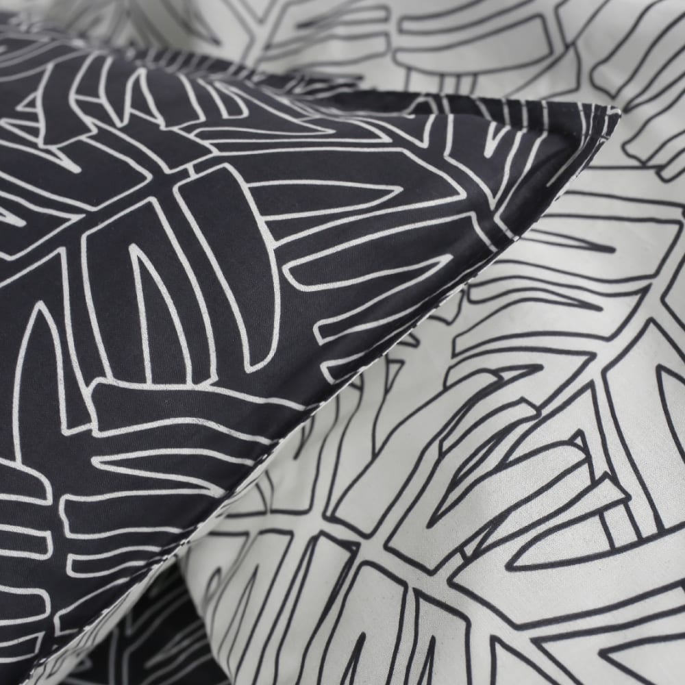 Parure de lit 2 personnes imprimé hawaï coton 220x240 cm blanc - Maisons du Monde