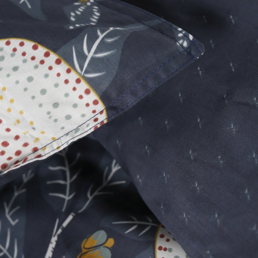 Parure de lit 2 personnes imprimé floral coton 220x240 cm bleu - Maisons du Monde