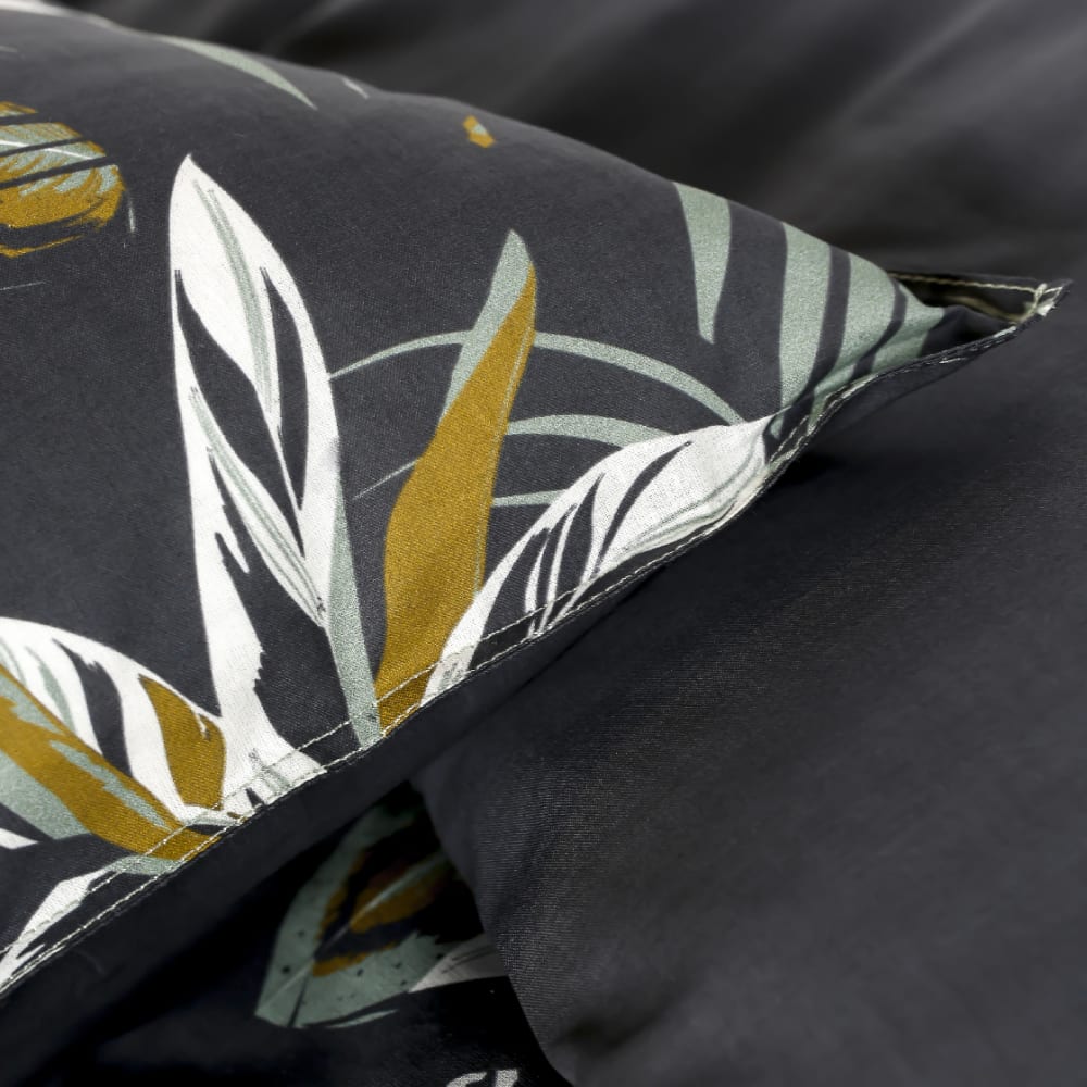Parure de lit 2 personnes imprimé floral coton 220x240 cm bleu - Maisons du Monde