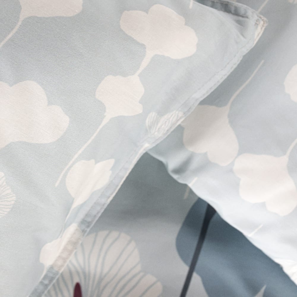 Parure de lit 2 personnes imprimé floral coton 220x240 cm bleu - Maisons du Monde