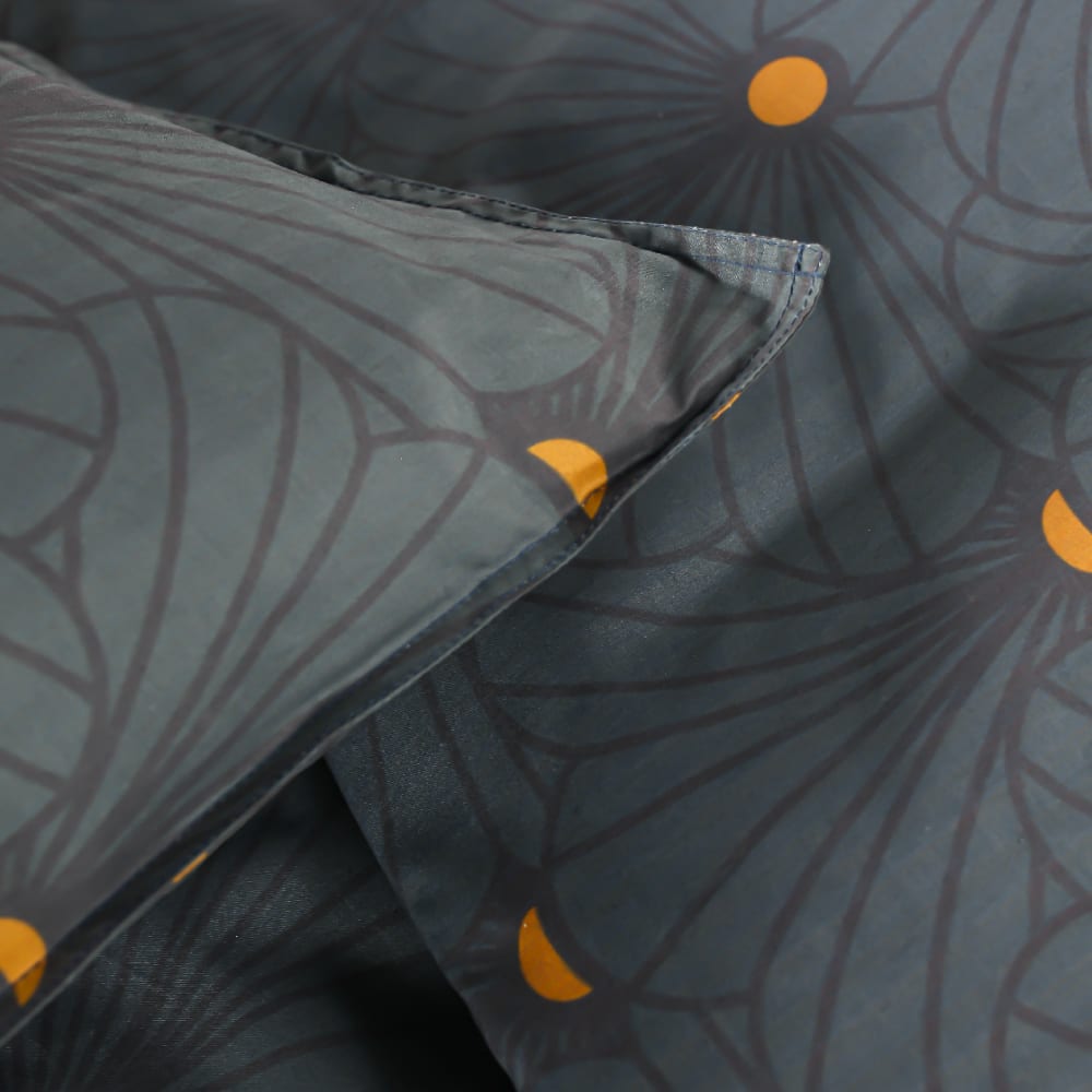 Parure de lit 2 personnes imprimé géométrique coton 220x240 cm bleu - Maisons du Monde