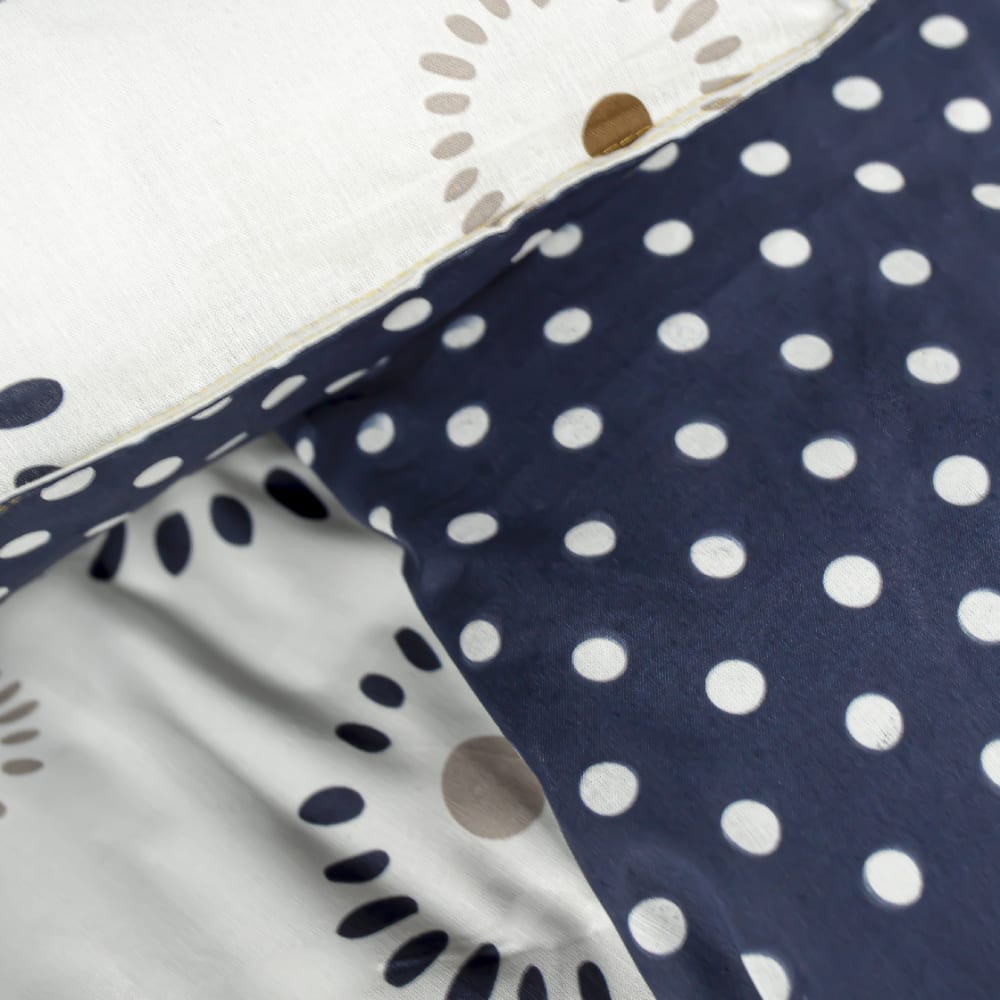 Parure de lit 2 personnes imprimé graphique coton 220x240 cm beige - Maisons du Monde