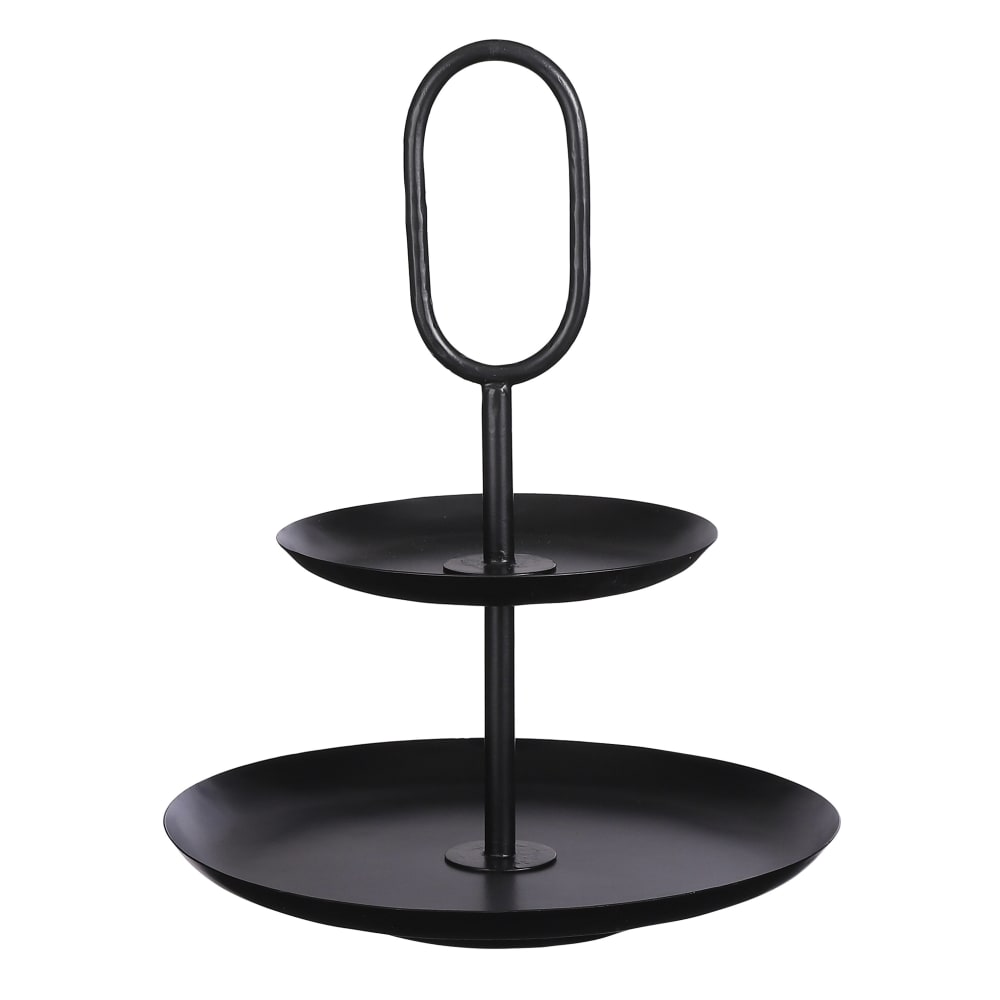 Présentoir 2 plateaux en métal noir