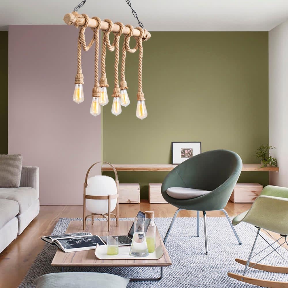 Lámpara de techo rústico de madera con 6 luces - Maisons du Monde