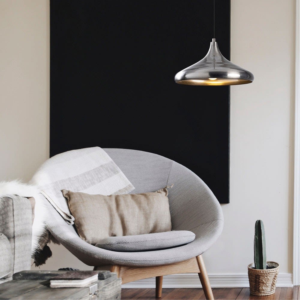 Lámpara de techo plata estilo nórdico de metal - Maisons du Monde