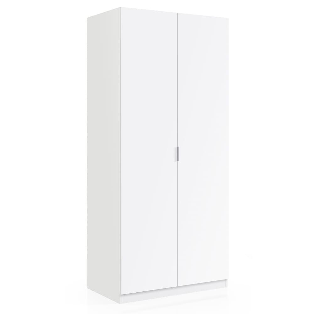 Armario ropero 2 puertas color blanco, 81 cm ancho 180 cm altura