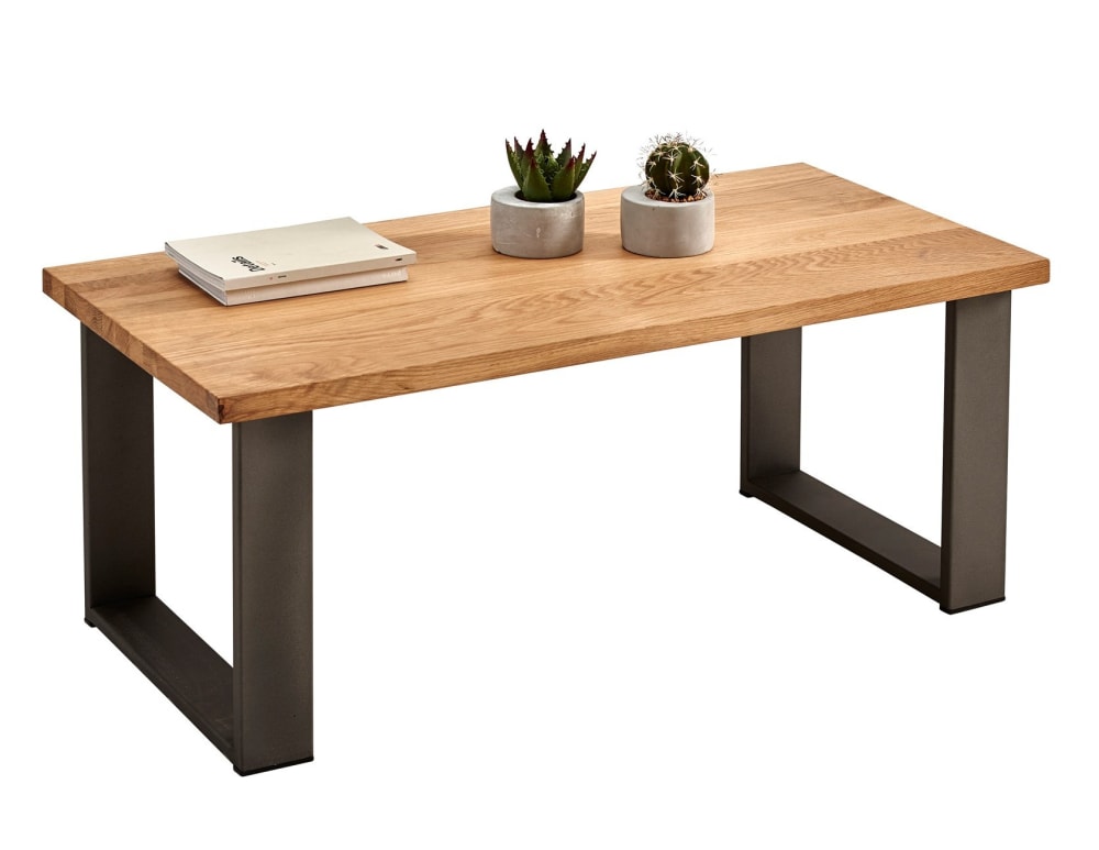 Mesa de centro salón comedor madera maciza natural y patas