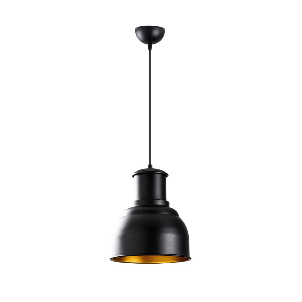Wonderlamp Hängeleuchte aus Metall, schwarz und goldfarben Ø25cm style modern - Metall