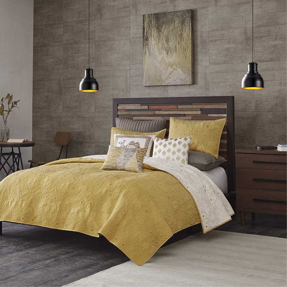 Lámpara de techo negro y dorado de metal - Maisons du Monde