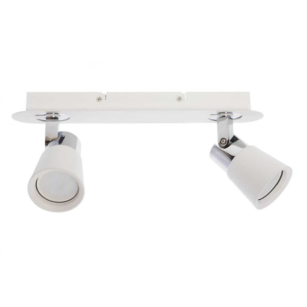 Cristalrecord Deckenstrahler mit 2 verstellbaren Strahlern in Weiß und Silber style modern Weiß Aluminium