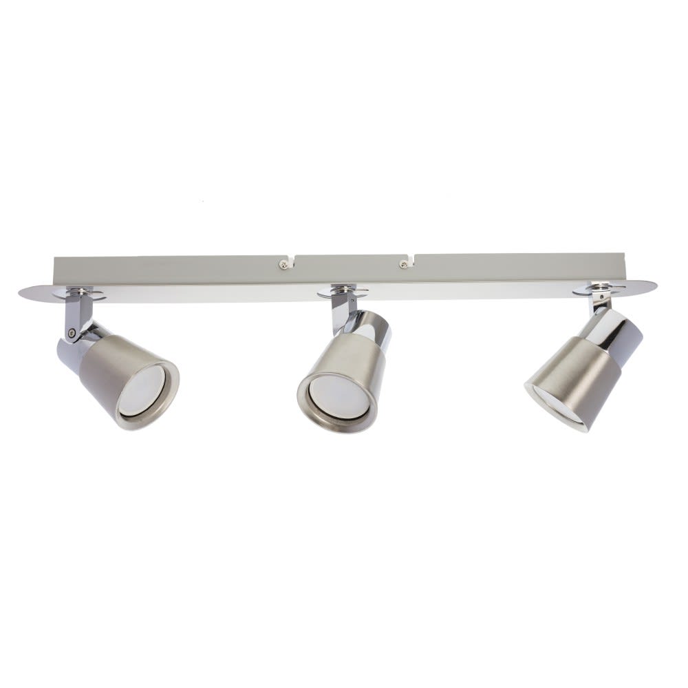Regleta de techo 3 luces orientables níquel