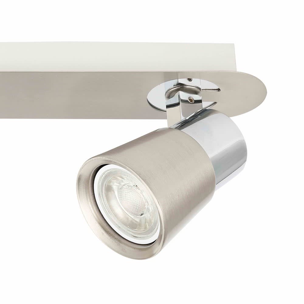 Rampe de plafond avec 2 lumières orientables nickel aluminium - Maisons du Monde