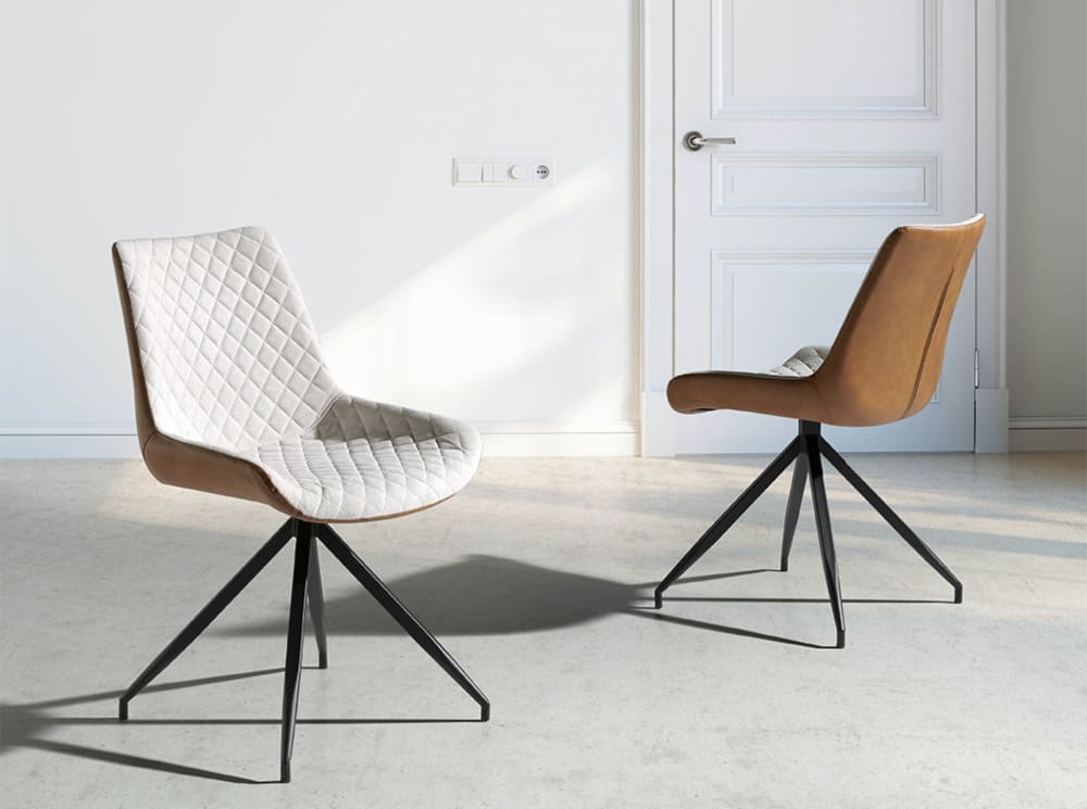 Set de 2 sillas tapizadas en tela beige - Maisons du Monde