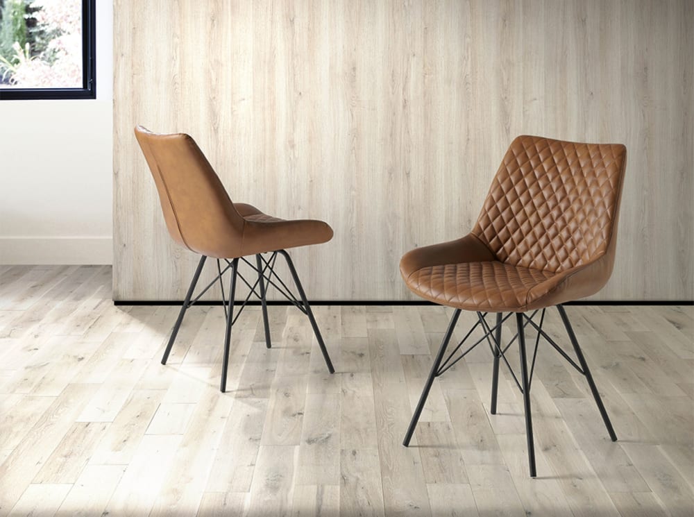 Set de 4 sillas de diseño tapizadas en polipiel. 61×50×79 cm - Maisons du Monde