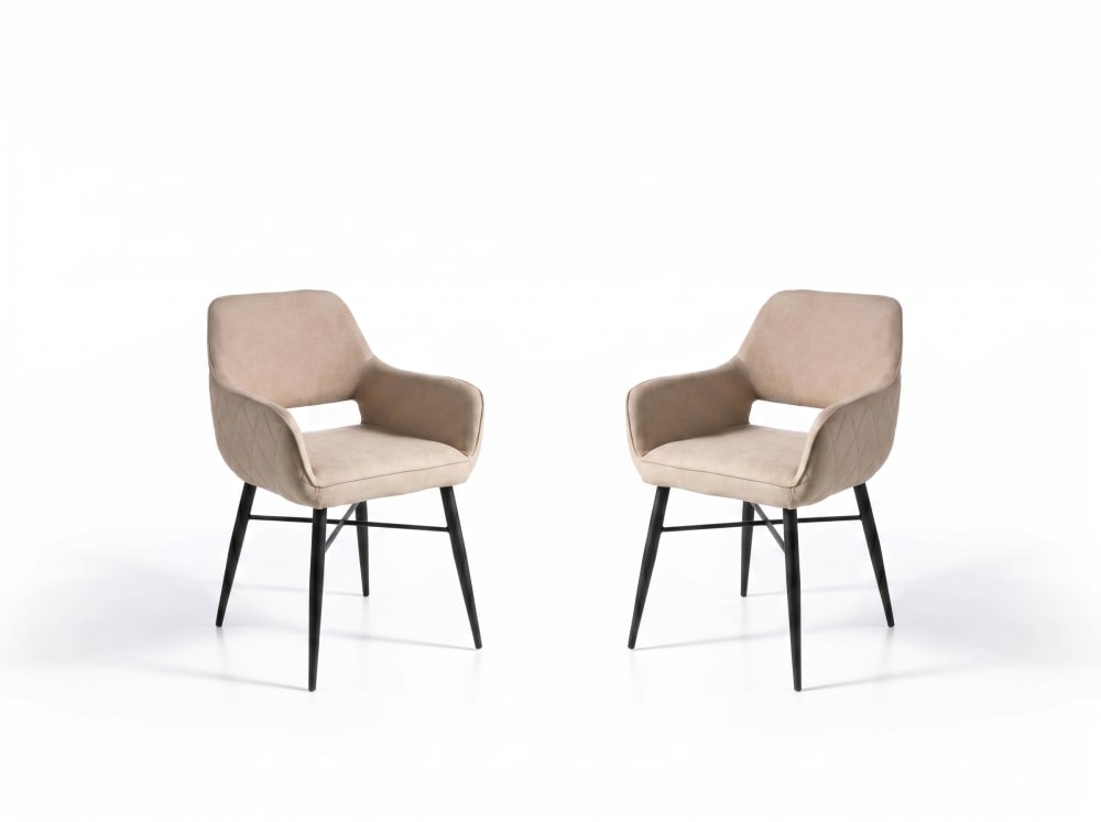 Set de 2 butacas tapizadas en tejido beige