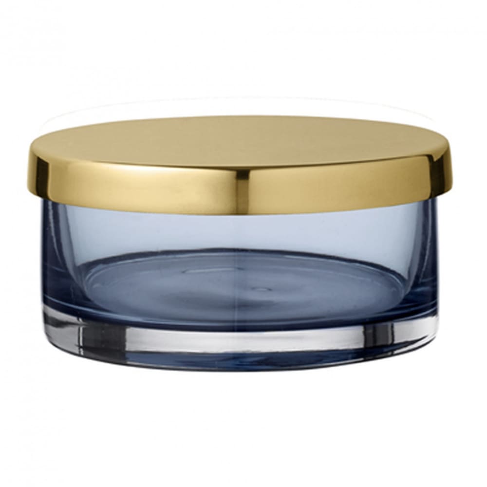 Boîte verre et laiton D9cm