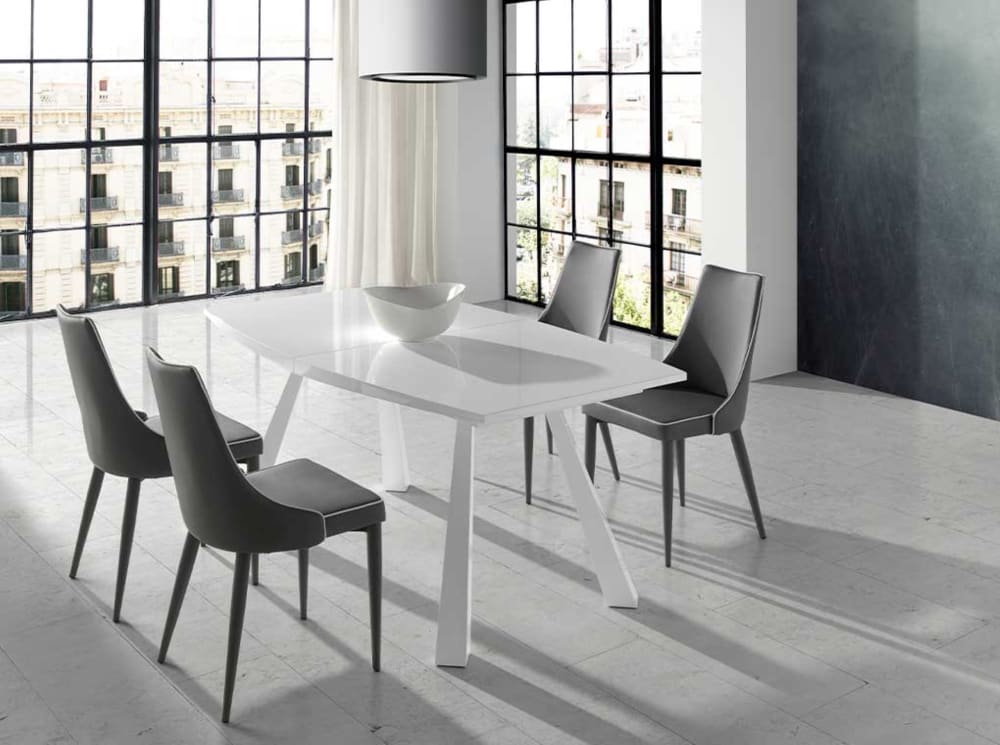 Mesa Sirocco patas y sobre en MDF lacado en blanco - Maisons du Monde