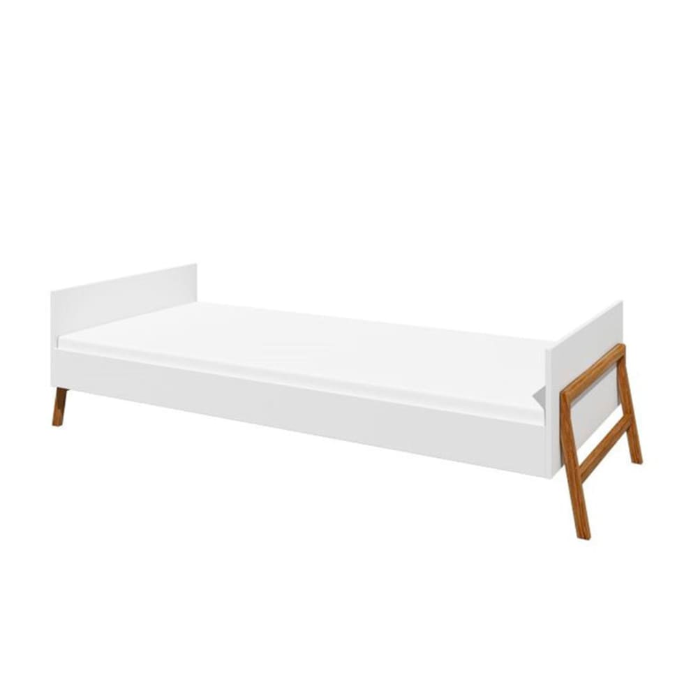 Lit 90x200 sommier inclus lotta panneaux mdf et stratifiés blanc Lit 90x200 sommier inclus lotta panneaux mdf et stratifiés blanc