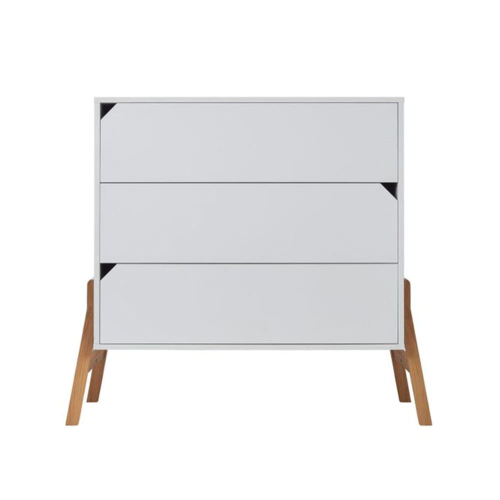 Commode 3 tiroirs lotta panneaux mdf et stratifiés blanc Commode 3 tiroirs lotta panneaux mdf et stratifiés blanc
