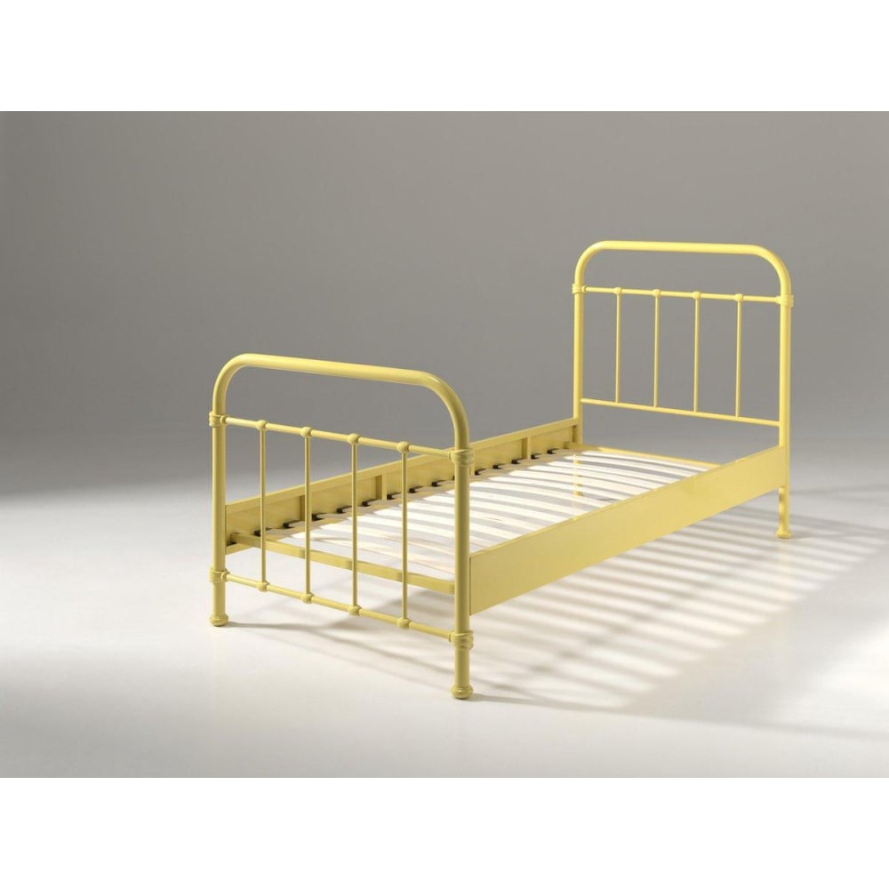 Vipack NEW YORK Lit en métal 90x200cm Jaune