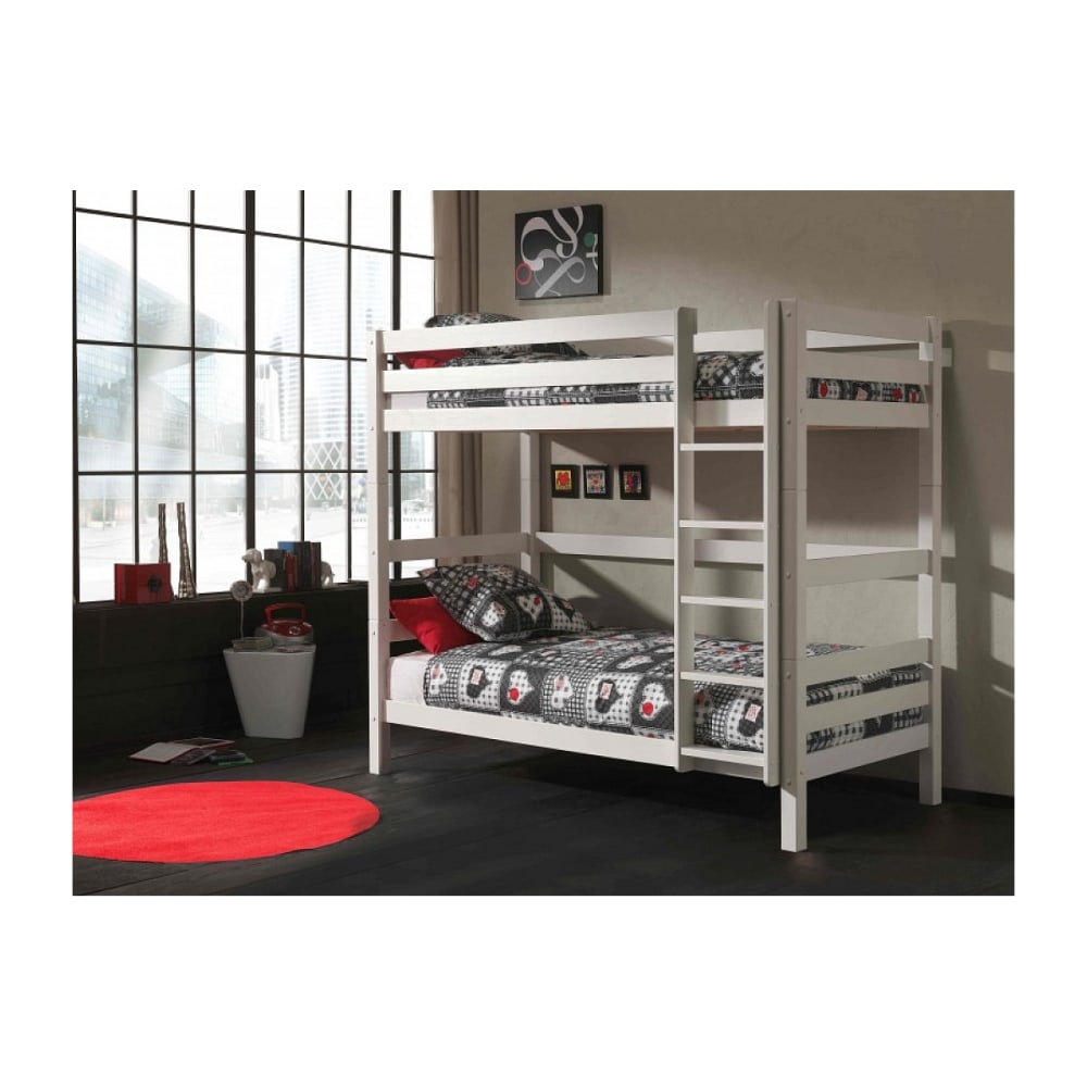 Vipack PINO Lits superposés pin massif Blanc 209x105x182cm