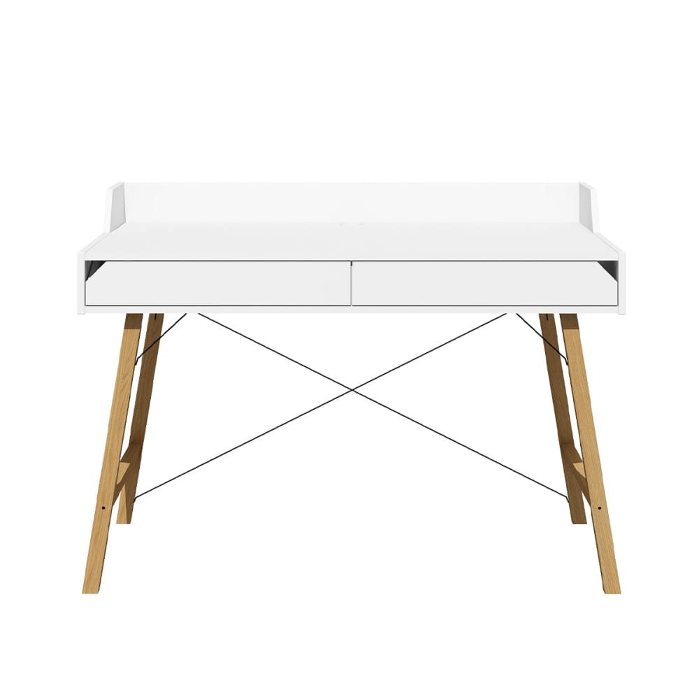 Bureau 2 tiroirs lotta panneaux mdf et stratifiés blanc Bureau 2 tiroirs lotta panneaux mdf et stratifiés blanc