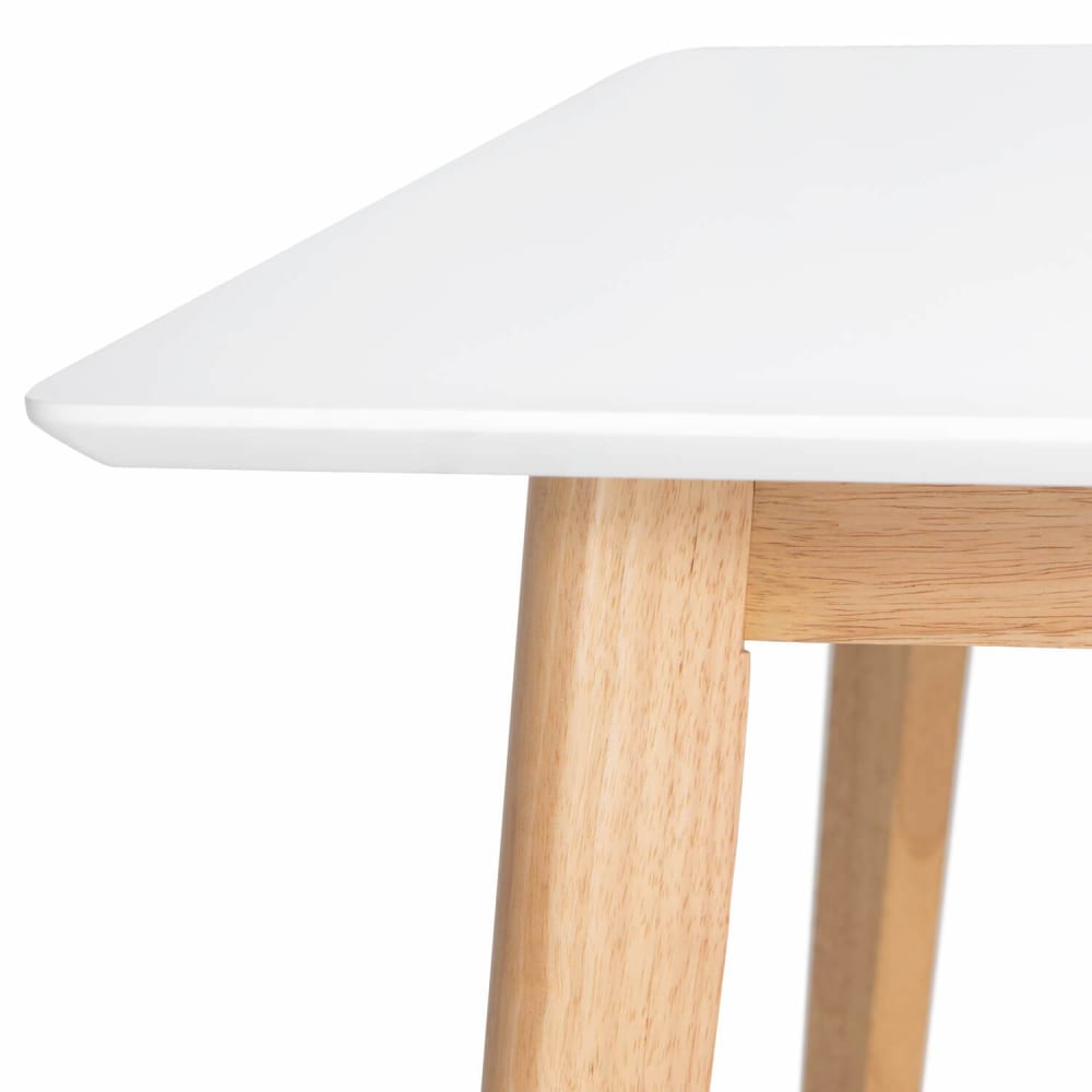 Mesa de comedor 120 con patas de roble y tablero blanco. - Maisons du Monde