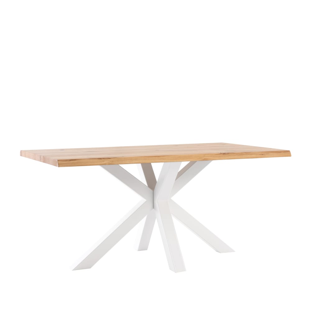 Mesa 160 extensible con tapa de porcelanico negra y patas negras.