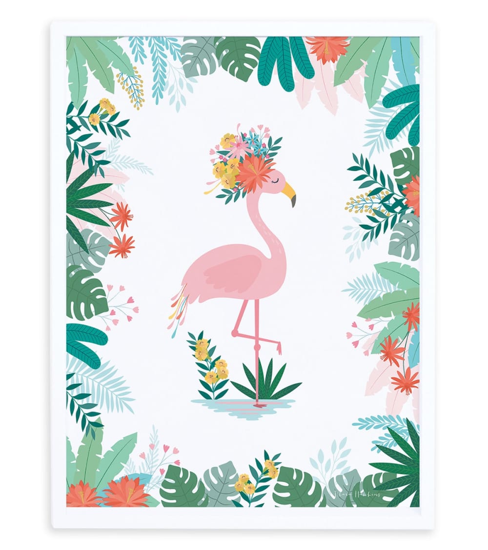 Affiche encadrée Flamant rose Rio (30 x 40 cm)