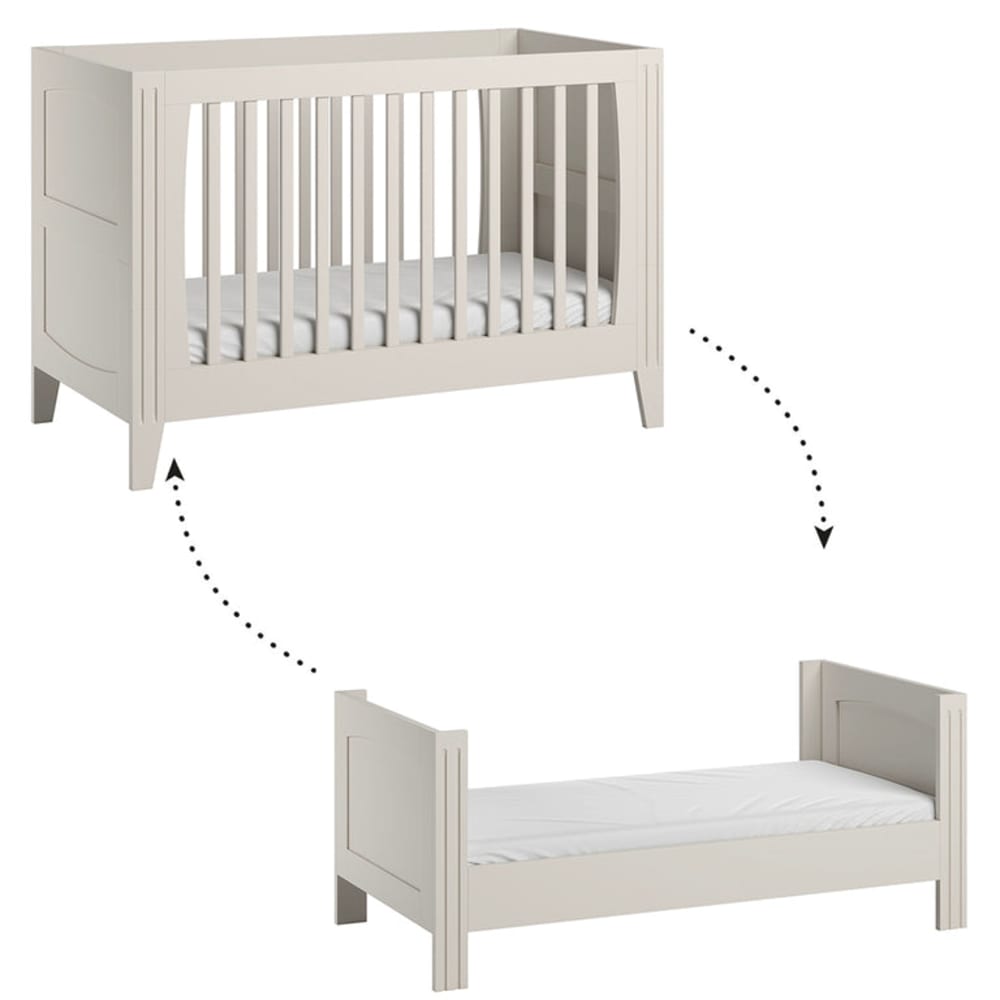 Lit bébé évolutif milenne panneaux mélaminés blanc