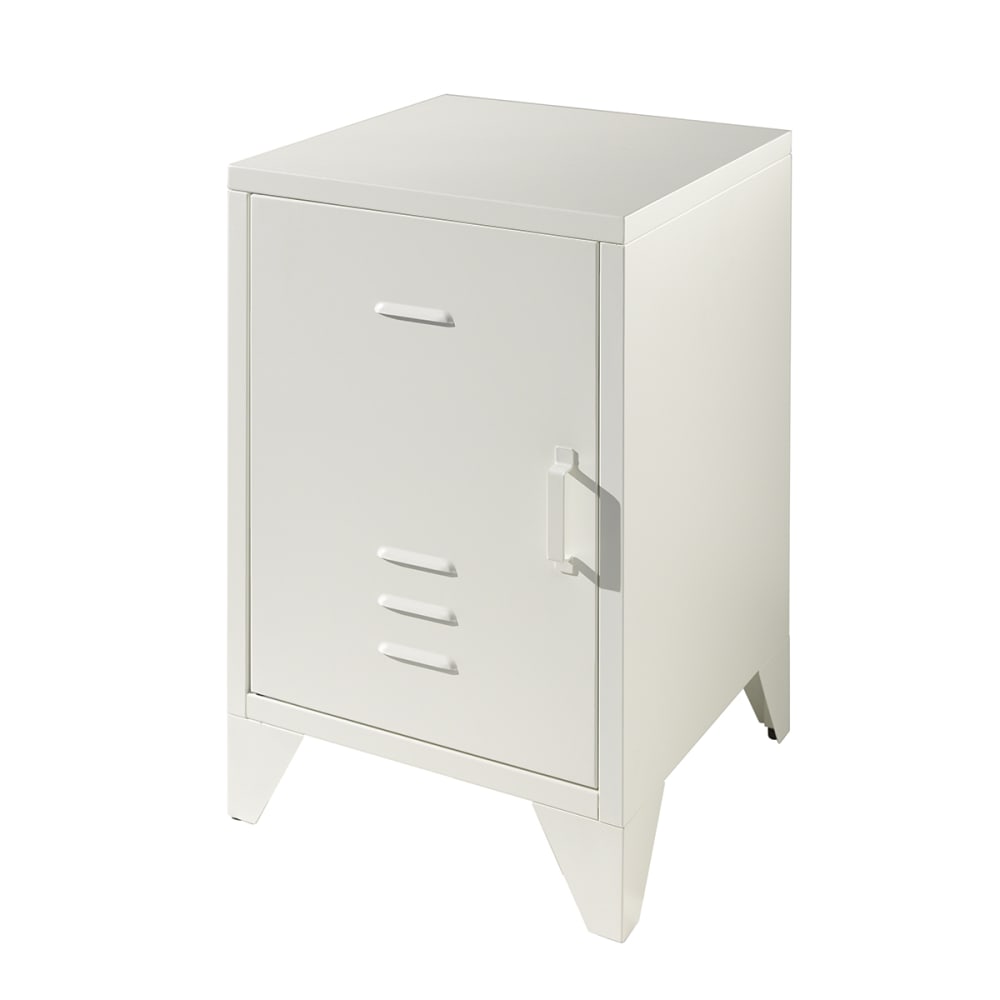 Table de chevet 1 porte blanc